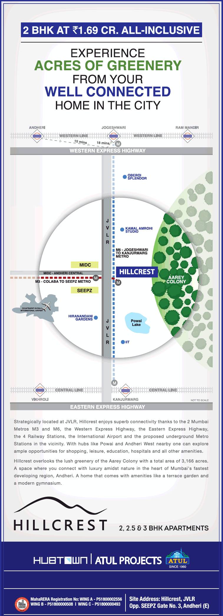 Book 2 BHK at Rs. 1.69 cr all inclusive at Hubtown Hillcrest, Hyderabad